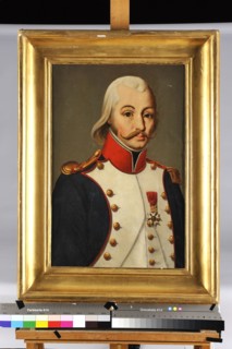 Ecole française du 19e siècle, Portrait présumé de Pierre Doré en uniforme d'officier d'Infanterie, 36e de ligne