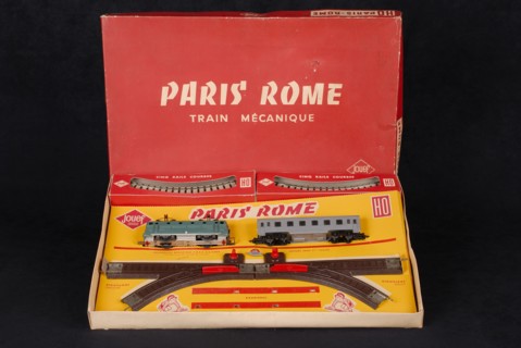 Jouet : coffret train mécanique "Paris Rome" avec sa clé