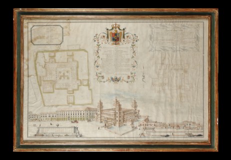 Dessin et plan du Château d'Este à Ferrare