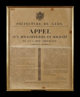 Affiche appelant les  sous-officiers et soldats de la Garde à rejoindre leurs anciens régiments, en 1815