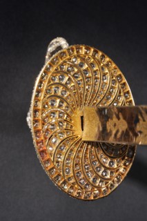 Epée de cour en or, ornée de diamants