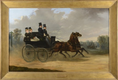 De Luna, L'Empereur Napoléon III menant sa voiture accompagné du duc de Morny
