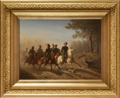 Humbert, Officier et son état-major à cheval en sous-bois