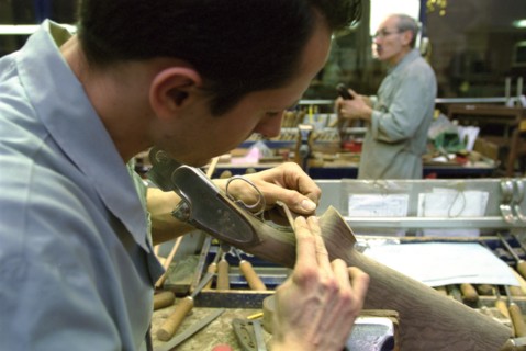 ITALIE. L'USINE D'ARMEMENT BERETTA A VAL TROMPIA, L'UNE DES PLUS CELEBRES DANS LA FABRICATION