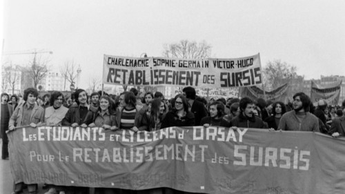 Manifestation étudiante et lycéenne contre la loi Debré, Paris, 1973