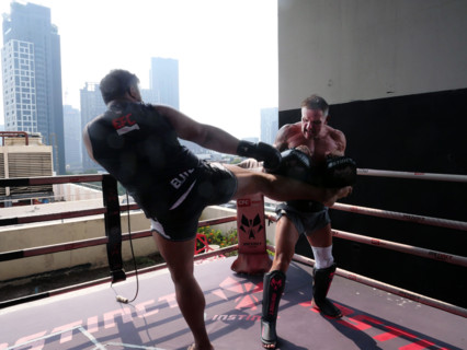Le camp d’entraînement de boxe thaïlandaise Elite Fight Club du Francais Cédric Gautier