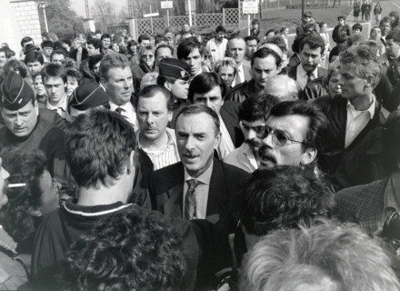 Manifestation à Clichy-sous-Bois, en 1989