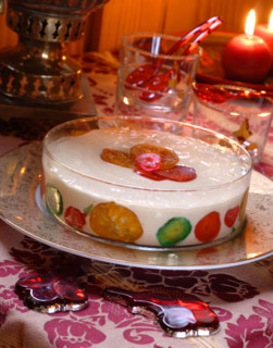 Dîner du Grand Nord : mousse au miel et fruits confits