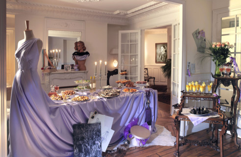 Dîner glamour "Esprit couture" : table décorée
