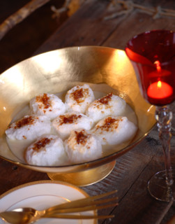 Dîner du Grand Nord : oeufs à la neige sur crème d'érable