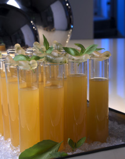 Dîner "Totally space" : nectar glacé de pamplemousse et citron vert