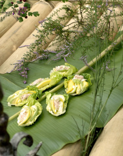 Buffet Robinson : carpaccio acidulé de mangue et d'avocat