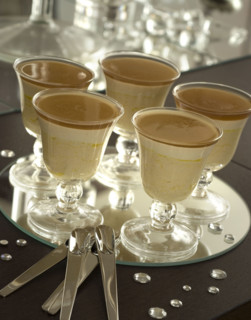 Repas de Noël en strass : duo de crèmes foie gras-haricots