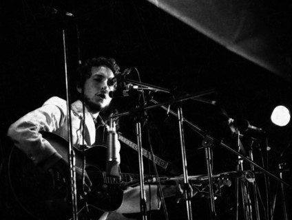 Bob Dylan sur la scène du festival de l'île de Wight