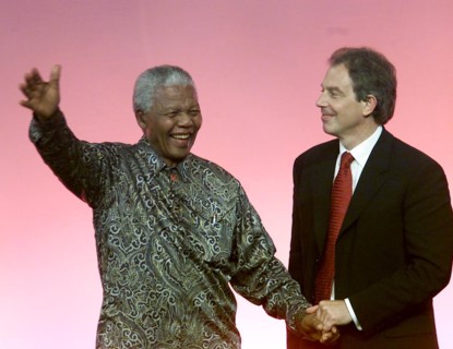 Nelson Mandela avec Tony Blair