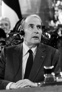 Margaret Thatcher signs Channel Agreement Feb 1986 with  Francois Mitterand.