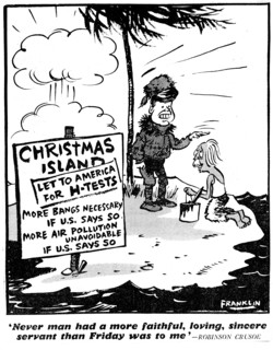 Caricature sur l'arme atomique et les USA