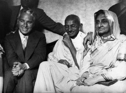 Mahatma Gandhi et Charles Chaplin, 1931
