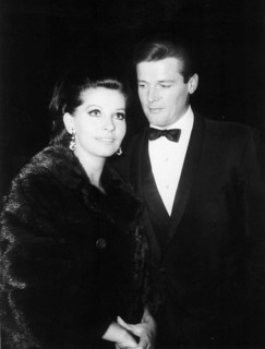Roger Moore et sa femme Luisa Mattioli