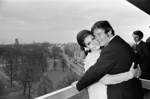Mariage de Roger Moore et Luisa Mattioli
