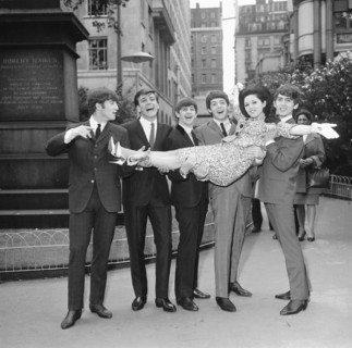 John Lennon Paul McCartney George Harrison and Ringo Starr with Billy J Kramer and Susan Maughan