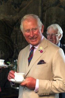 HRH Charles, Prince of Wales tours the early 16th century fortified manor house, Gwydir Castle in Llanrwst.