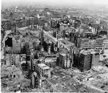 WW2 - May 1945   View of  bomb damage to  Hamburg, Germany.