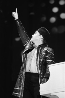 Live Aid dual venue benefit concert held on 13th July 1985 at Wembley Stadium in London, England,