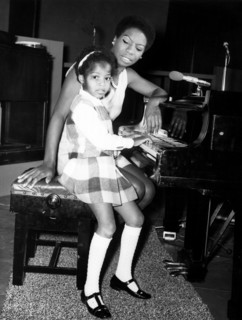 American singer, Nina Simone, in the UK recording a television programme called 'Sound of Soul' for
