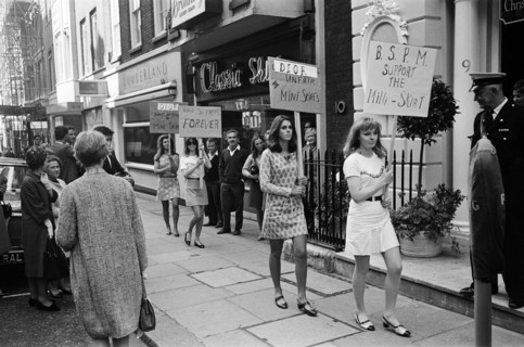 Members of the British Society for the Preservation of Mini Skirts