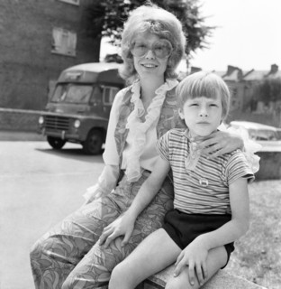 Pat Andrews with her and Brian Jones's son, Mark