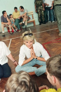 Diana, Princess of Wales makes a three day visit to Bosnia - Herzegovina as part of her campaign to