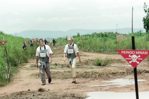 Diana, Princess of Wales during her four day British Red Cross mission to highlight the evil of