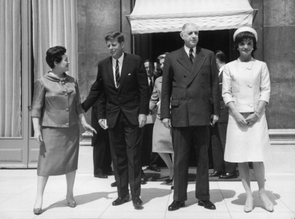 Visit of the American President John F Kennedy and his wife Jackie to Paris, France. 
Picture