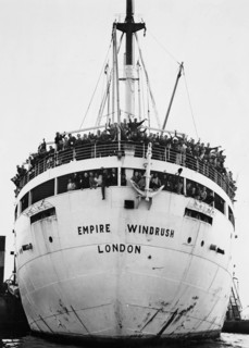 The Empire Windrush ship arrives at Tilbury Docks, East London on 21st June 1948