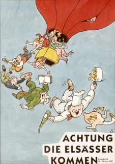 Affiche représentant une montgolfière