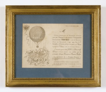Invitation card for the launch of the "France-Russie" aerostat on 21st October 1891