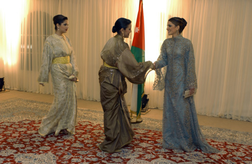 La reine Rania, la Princesse Lalla Meryem et sa fille, novembre 2002