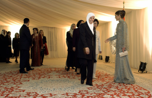 La reine Rania lors du second Sommet de la femme arabe, novembre 2002