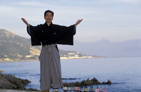 Le peintre japonais Morio Matsui, février 1998