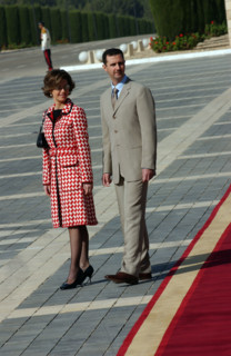 Juan Carlos et sa femme en visite officielle en Syrie, octobre 2003