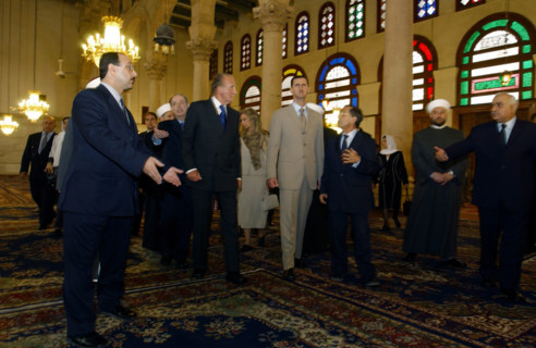 Juan Carlos et sa femme en visite officielle en Syrie, octobre 2003