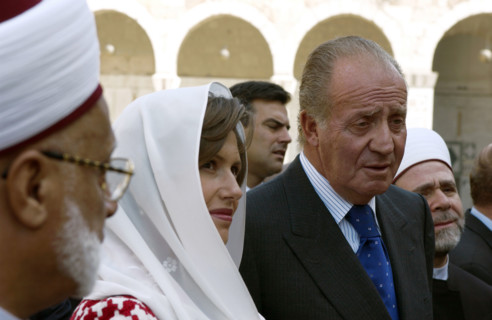 Juan Carlos et sa femme en visite officielle en Syrie, octobre 2003