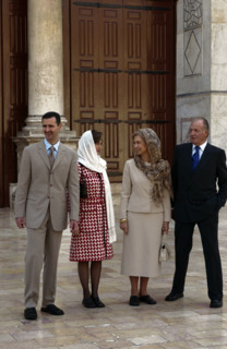 Juan Carlos et sa femme en visite officielle en Syrie, octobre 2003