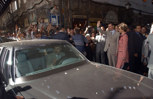Juan Carlos et sa femme en visite officielle en Syrie, octobre 2003