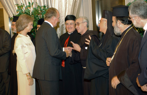 Juan Carlos et sa femme en visite officielle en Syrie, octobre 2003