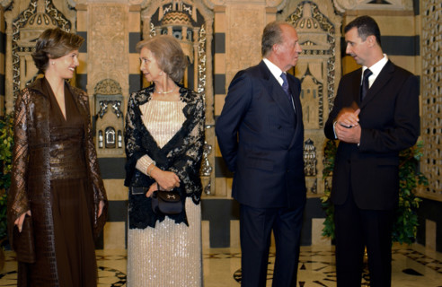 Juan Carlos et sa femme en visite officielle en Syrie, octobre 2003