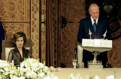 Juan Carlos et sa femme en visite officielle en Syrie, octobre 2003