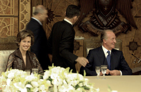 Juan Carlos et sa femme en visite officielle en Syrie, octobre 2003