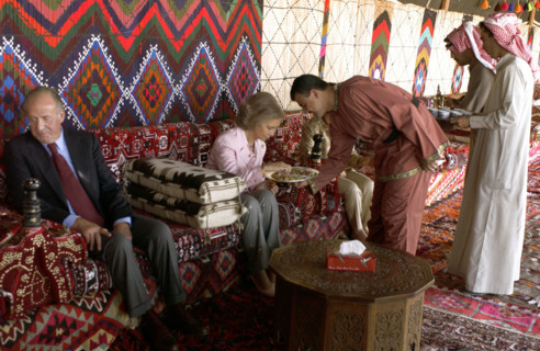 Juan Carlos et la Reine Sophie en visite à Palmyre, octobre 2003